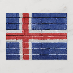 Flagge Islands Postkarte