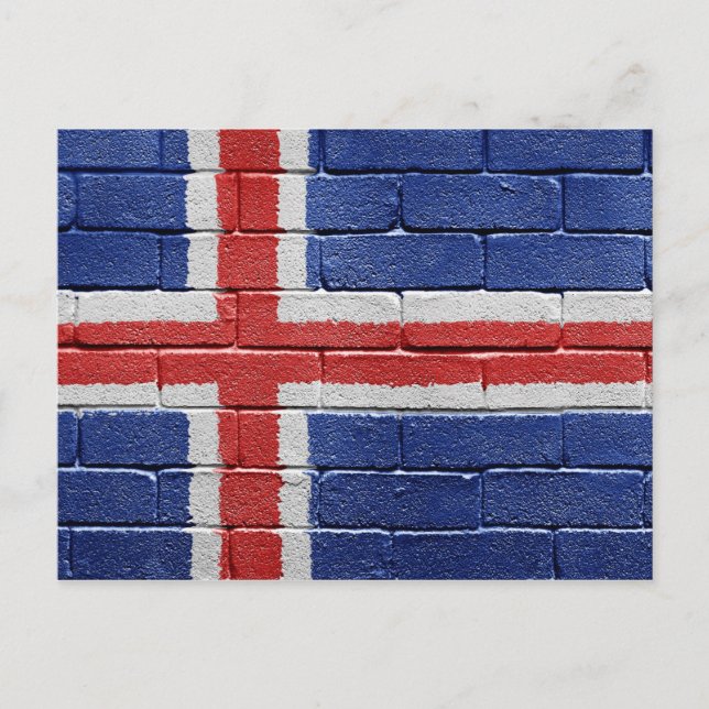 Flagge Islands Postkarte (Vorderseite)