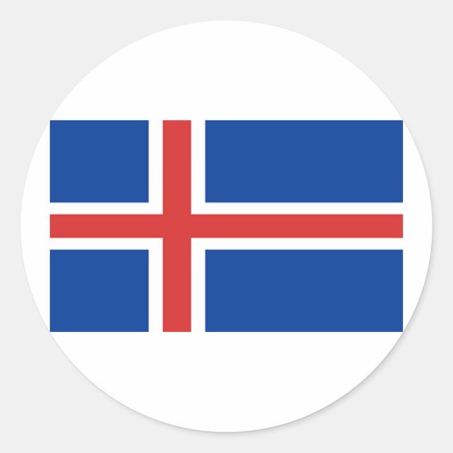 Flagge Islands Runder Aufkleber (Vorderseite)