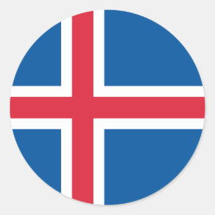 Flagge Islands Runder Aufkleber