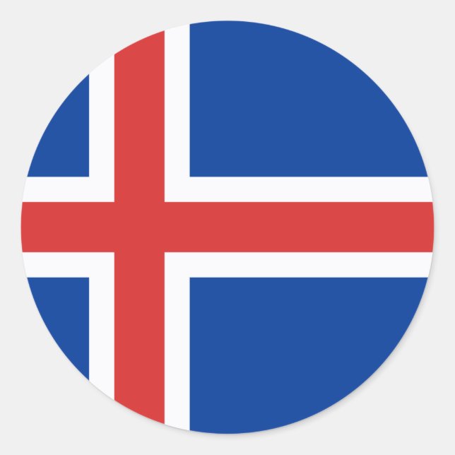 Flagge Islands Runder Aufkleber (Vorderseite)