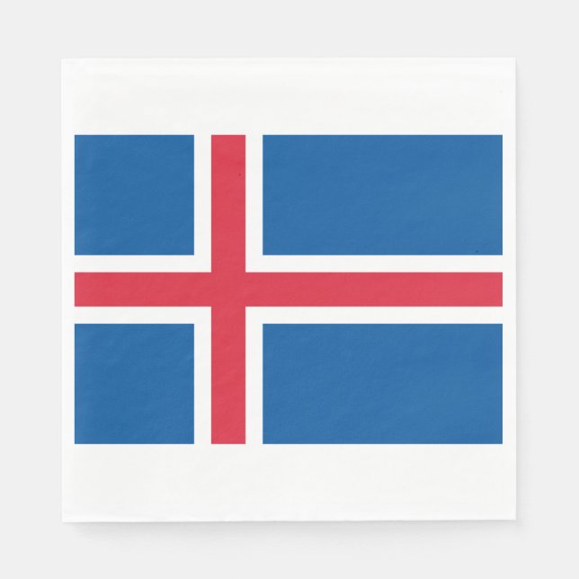 Flagge Islands Serviette (Vorderseite)