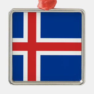 Flagge Islands Silbernes Ornament