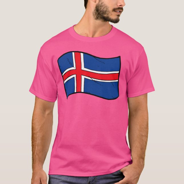 Flagge Islands T-Shirt (Vorderseite)