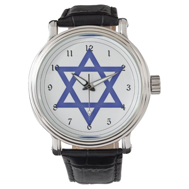 Flagge Israels Armbanduhr (Vorderseite)