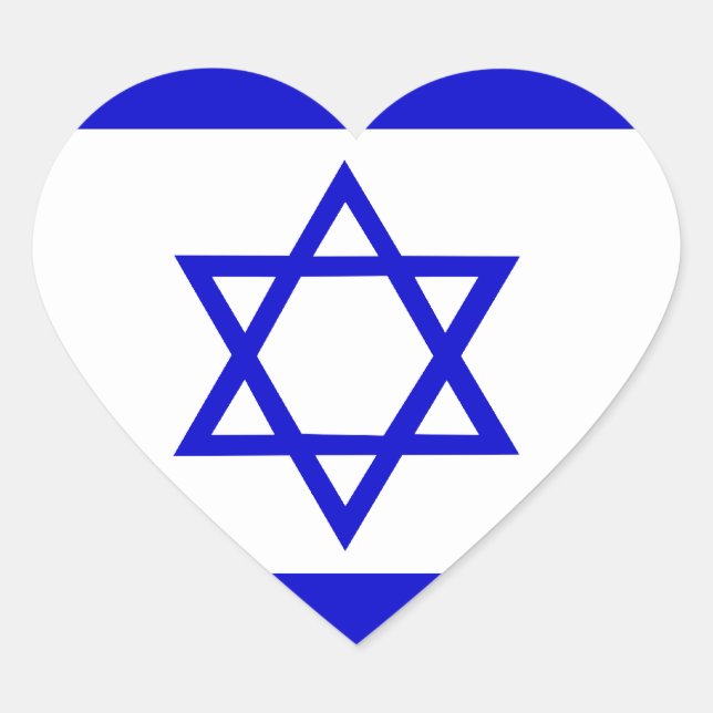 Flagge Israels Herz-Aufkleber (Vorderseite)