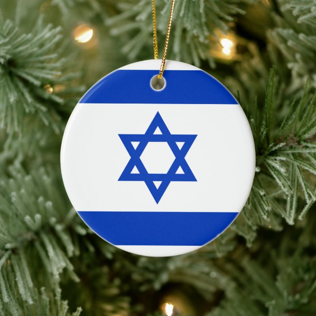 Flagge Israels Keramik Ornament (Baum)