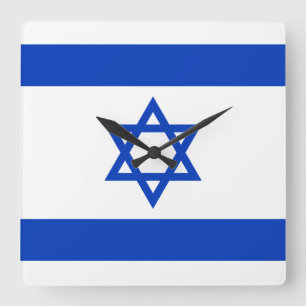 Flagge Israels Quadratische Wanduhr