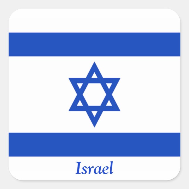 Flagge Israels Quadratischer Aufkleber (Vorderseite)