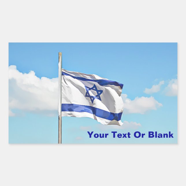 Flagge Israels Rechteckiger Aufkleber (Vorderseite)