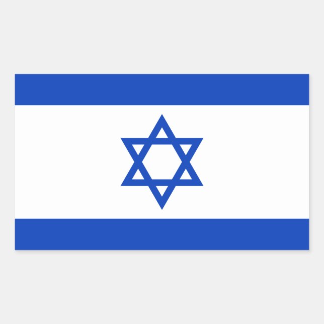 Flagge Israels Rechteckiger Aufkleber (Vorderseite)