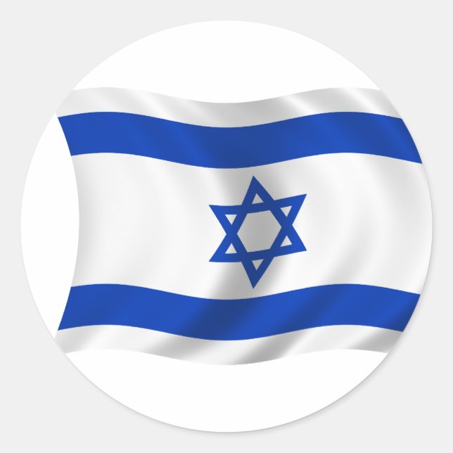 Flagge Israels Runder Aufkleber (Vorderseite)