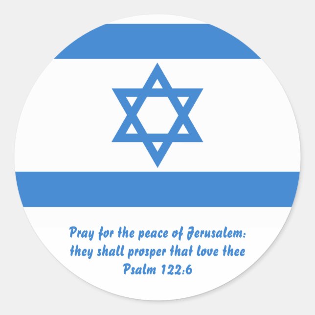 Flagge Israels, Runder Aufkleber (Vorderseite)
