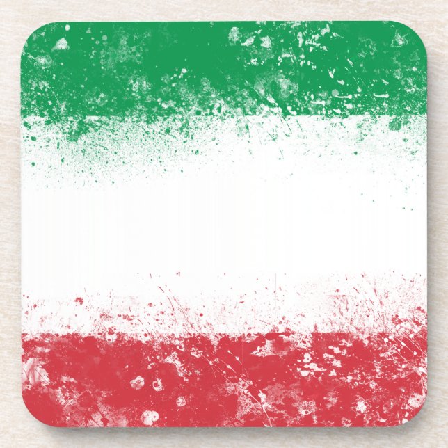 Flagge Italiens Getränkeuntersetzer (Vorderseite)