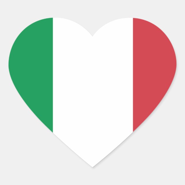 Flagge Italiens Herz-Aufkleber (Vorderseite)