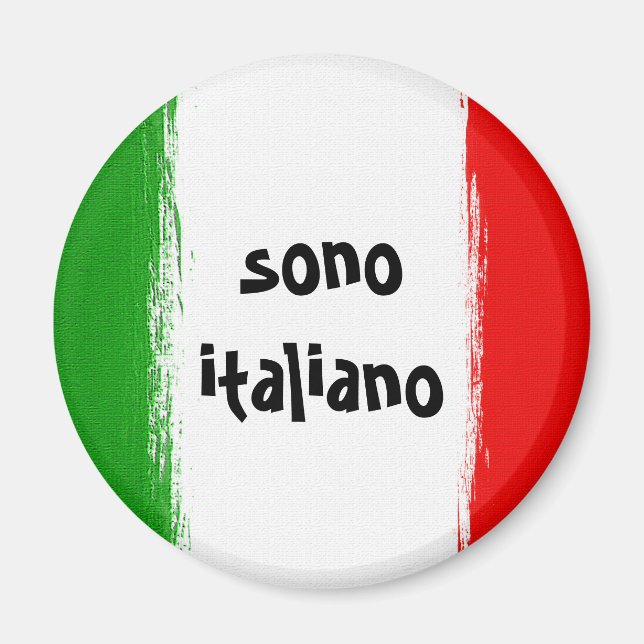 Flagge Italiens. i Liebe italy. Magnet (Vorne)