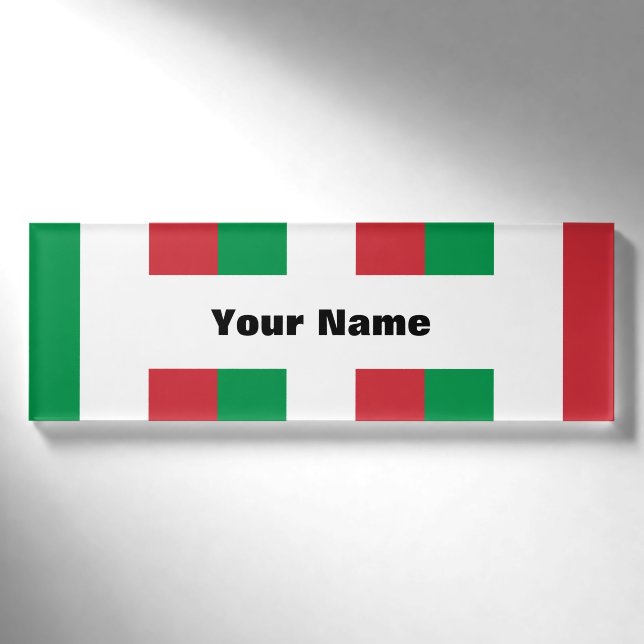 Flagge Italiens Namenschild (Vorderseite)