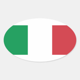 Flagge Italiens Ovaler Aufkleber