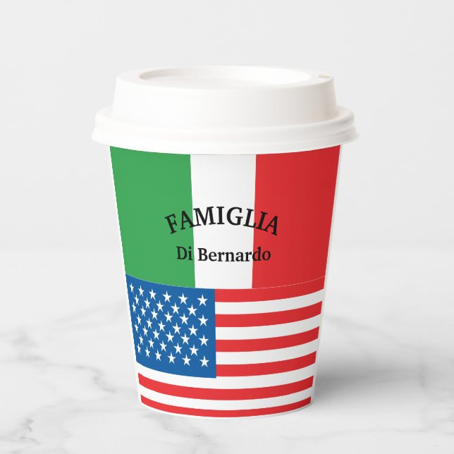 Flagge Italiens Patriotische Flagge Pappbecher (Vorderseite)