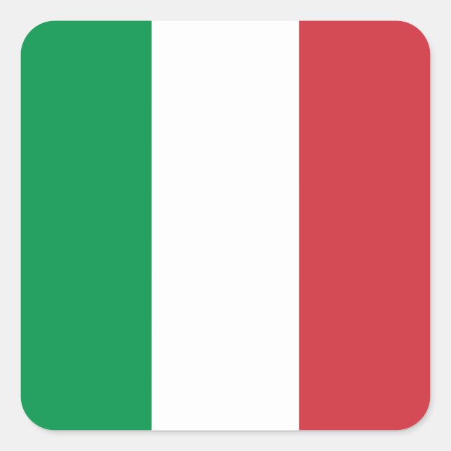 Flagge Italiens Quadratischer Aufkleber (Vorderseite)