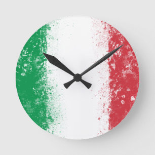 Flagge Italiens Runde Wanduhr