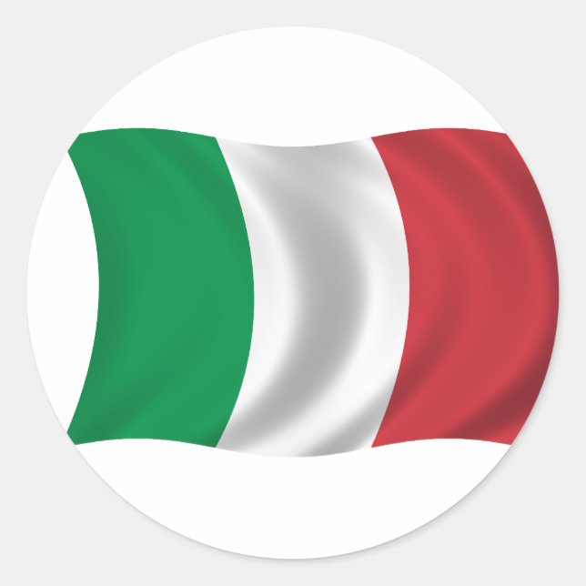 Flagge Italiens Runder Aufkleber (Vorderseite)