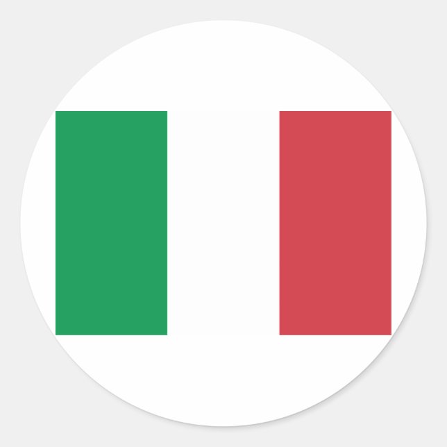 Flagge Italiens Runder Aufkleber (Vorderseite)