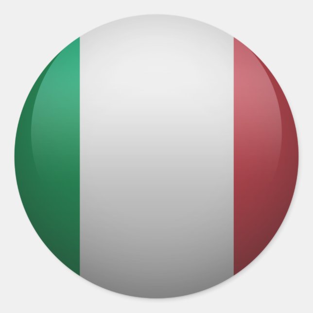 Flagge Italiens Runder Aufkleber (Vorderseite)