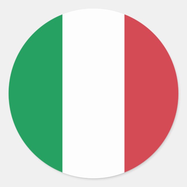 Flagge Italiens Runder Aufkleber (Vorderseite)