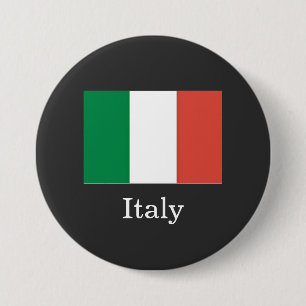 Flagge Italiens, weißer Text, Button