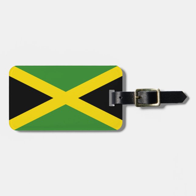 Flagge Jamaika einfacher Identifikation persönlich Gepäckanhänger (Vorderseite horizontal)
