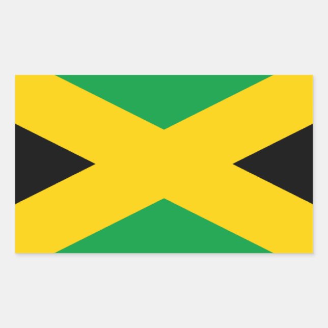 Flagge Jamaikas - jamaikanische Flagge Rechteckiger Aufkleber (Vorderseite)