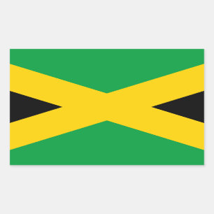 Flagge Jamaikas - jamaikanische Flagge Rechteckiger Aufkleber