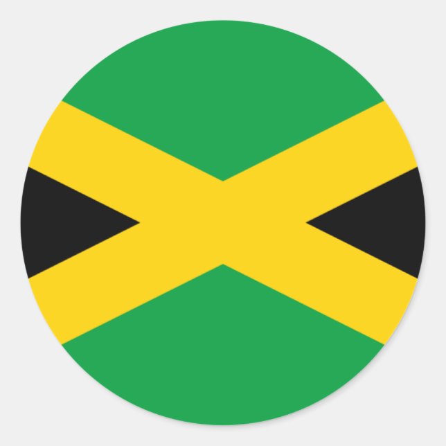 Flagge Jamaikas - jamaikanische Flagge Runder Aufkleber (Vorderseite)