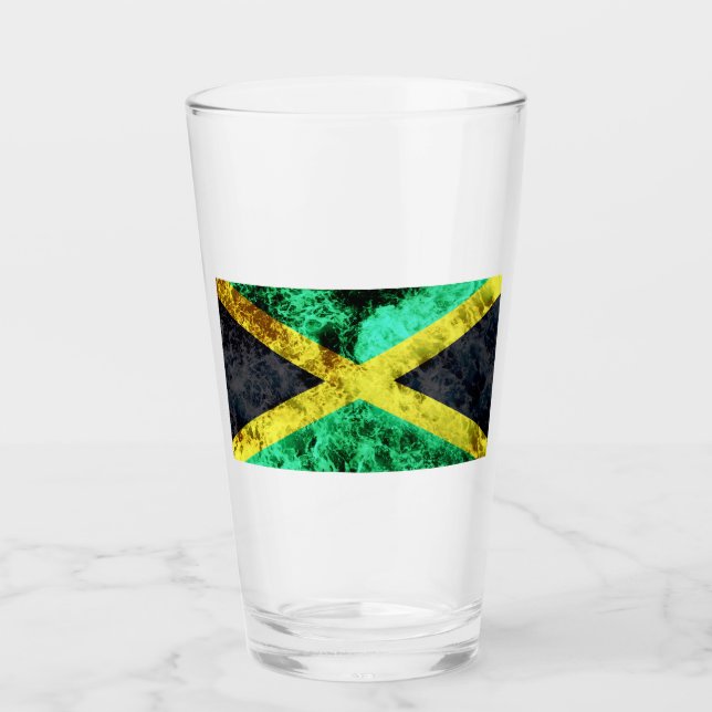 Flagge Jamaikas - Meereswellen Glas (Vorderseite)