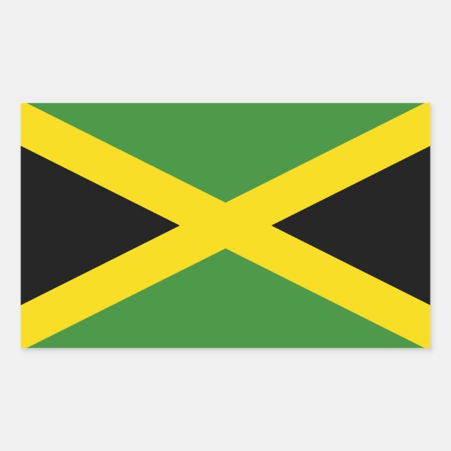 Flagge Jamaikas Rechteckiger Aufkleber (Vorderseite)