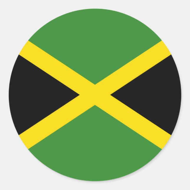 Flagge Jamaikas Runder Aufkleber (Vorderseite)