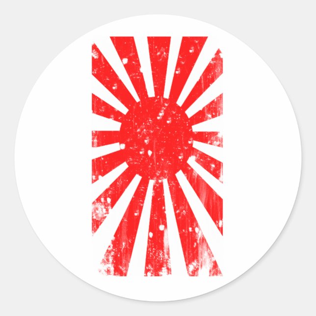 Flagge Japans Runder Aufkleber (Vorderseite)