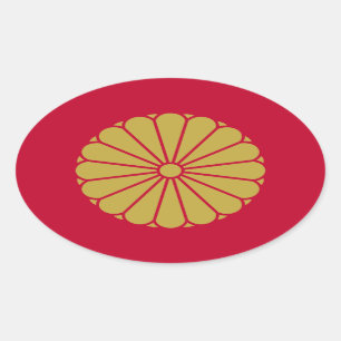 Flagge Japans Sessyo Ovaler Aufkleber