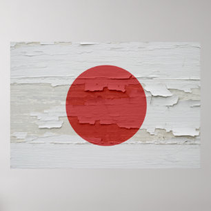 Flagge Japans verwitterte Farbe Poster