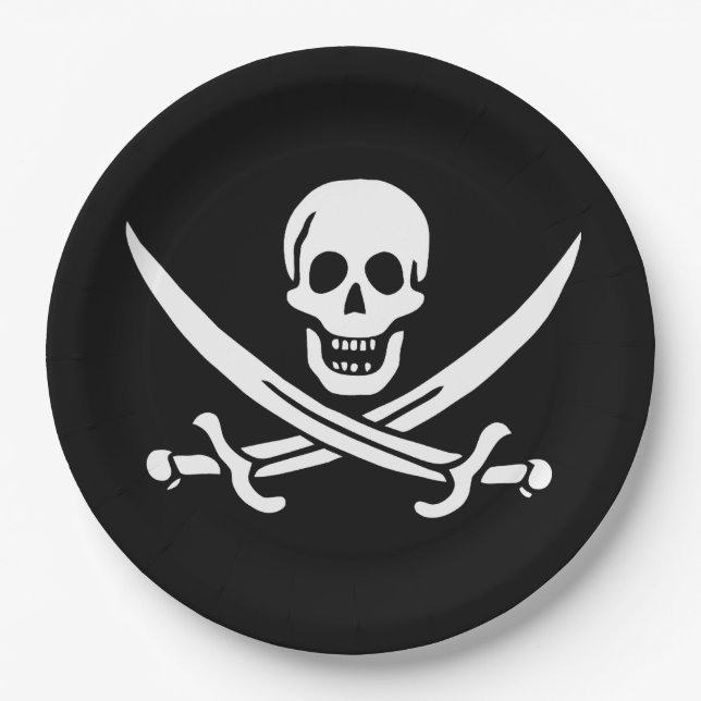 Flagge Jolly Roger Pappteller (Vorderseite)