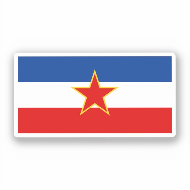 Flagge Jugoslawiens Aufkleber (Vorderseite)