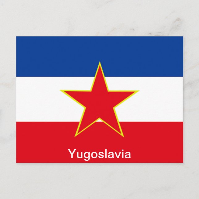 Flagge Jugoslawiens Postkarte (Vorderseite)