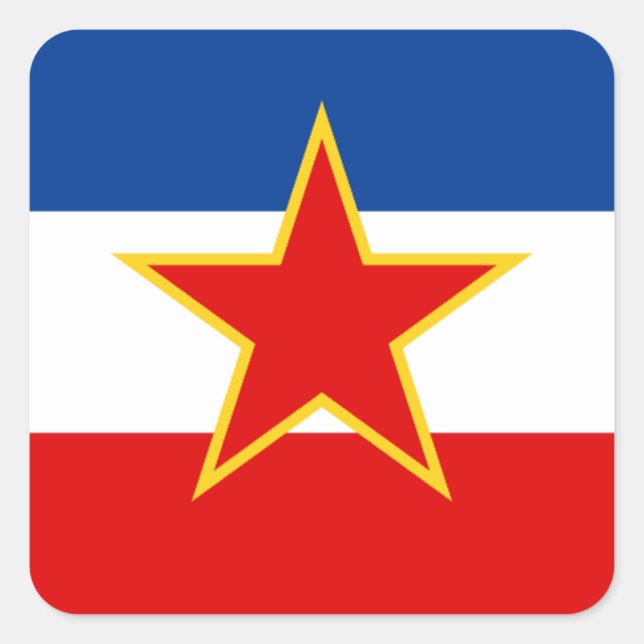 Flagge Jugoslawiens Quadratischer Aufkleber (Vorderseite)