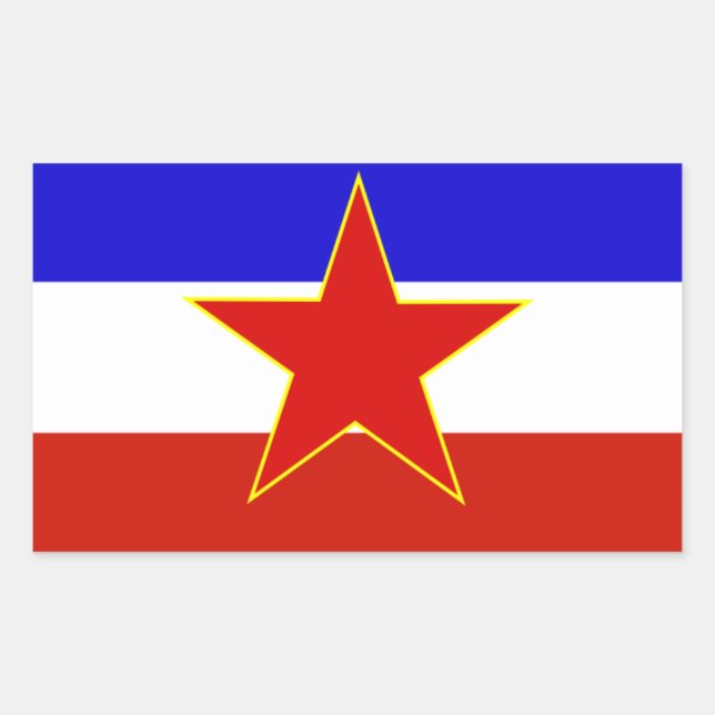 Flagge Jugoslawiens Rechteckiger Aufkleber (Vorderseite)