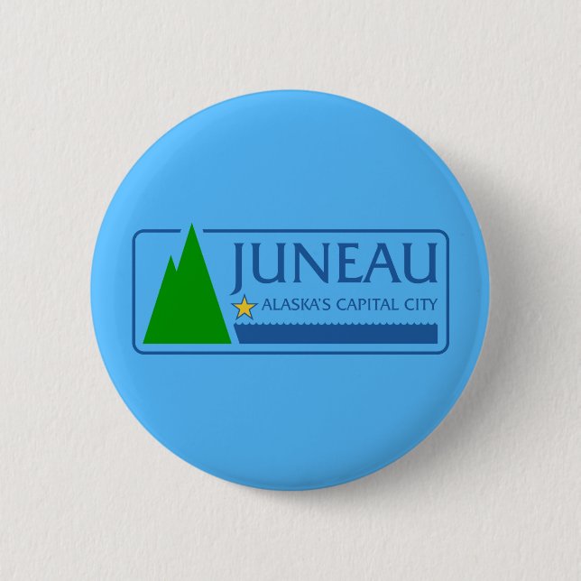 Flagge Juneau, Alaska Pinback Button (Vorderseite)