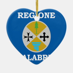 Flagge Kalabriens (Italien) Keramik Ornament