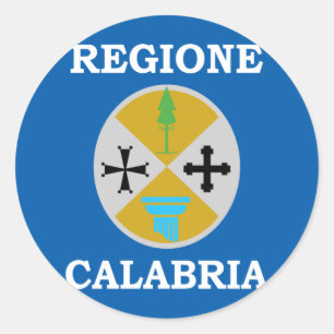 Flagge Kalabriens, Italien Runder Aufkleber