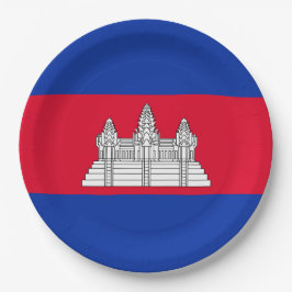 Flagge Kambodschas Pappteller