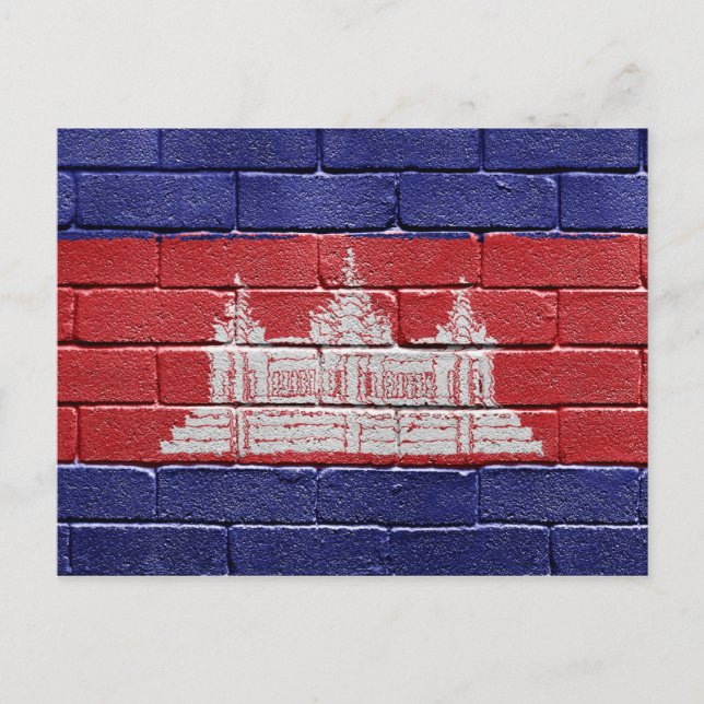 Flagge Kambodschas Postkarte (Vorderseite)